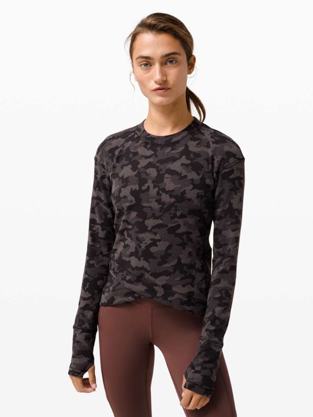 Lululemon Close to Crossing Long Sleeve *Rulu Heritage Camo SZ 6 Thumbholes